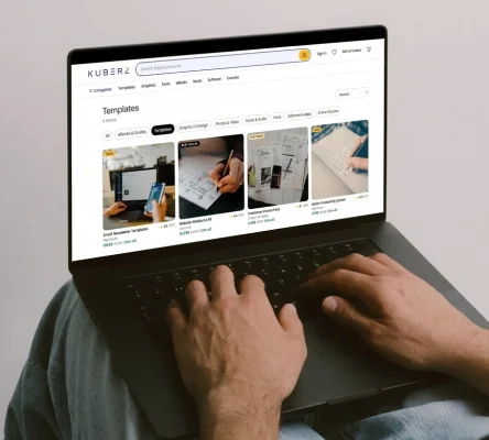 Kuberz website on a laptop